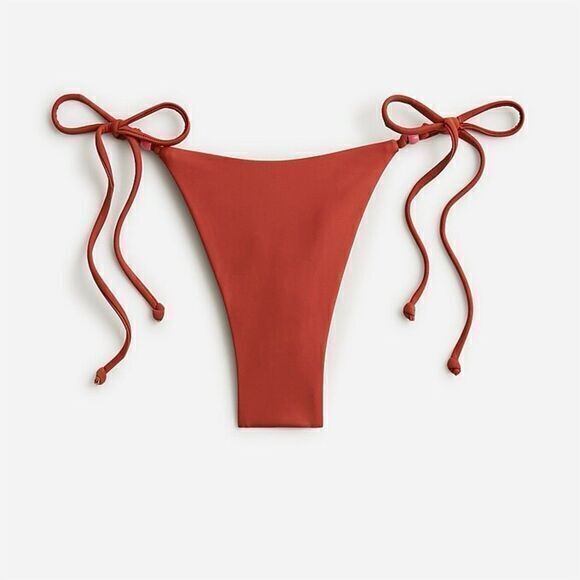 NWT J. Crew Women's Size M Curved-Waist Cheeky String Bikini Bottom with Beads - Picture 1 of 8